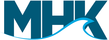 the MHKDR logo, a blue wave transposed over the letters M H K